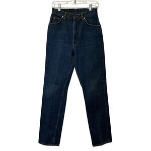 Vintage Lee High Rise Straight‎ Leg Jeans Mom 90s USA 100% Cotton Dark 11L x 28